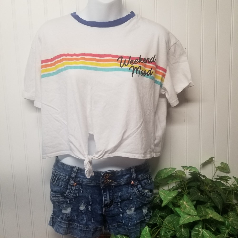 Weekend Mood Rainbow Croptop Size XL